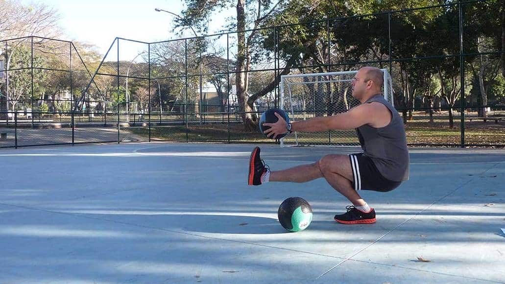 Man doing a pistol squat