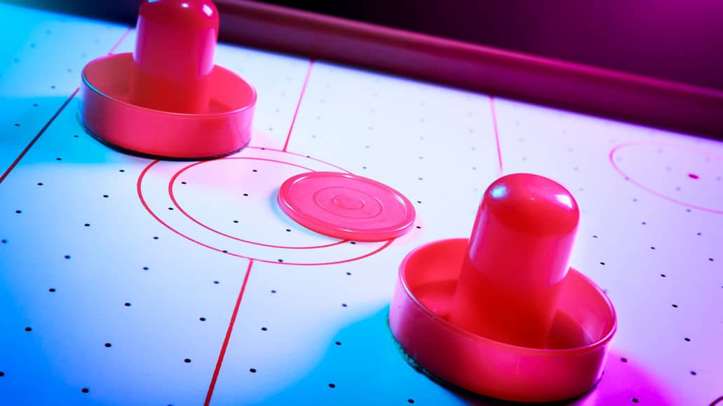 Mallets and puck for air hockey