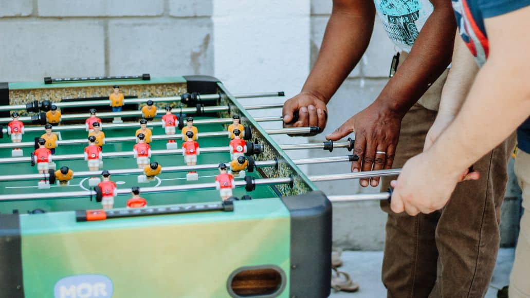 Jarring the foosball table