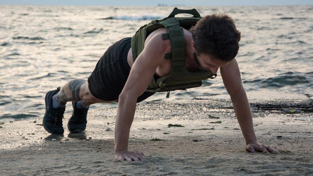 Push-ups with a weighted vest