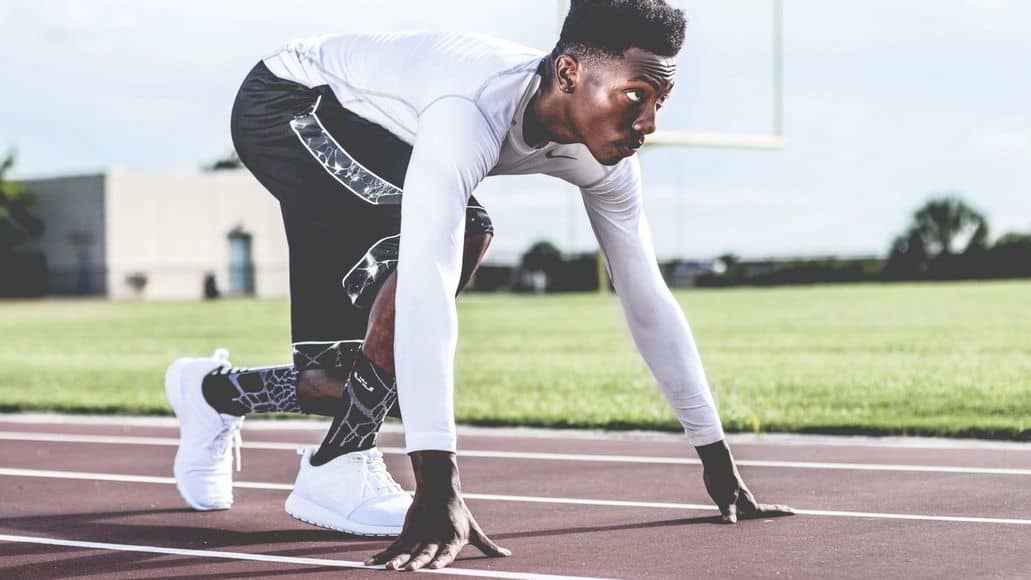 Intense track workout