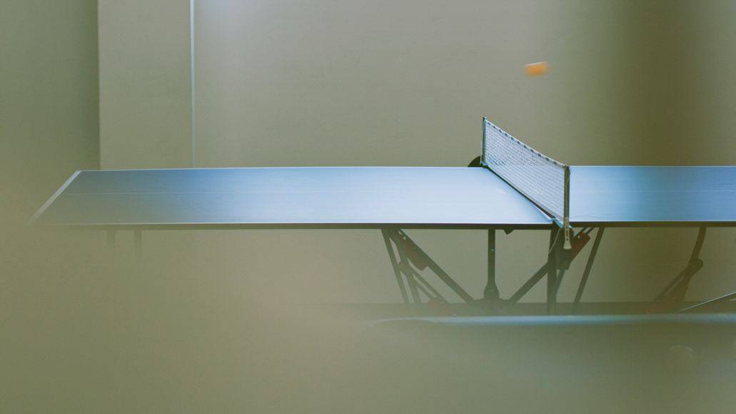 Ping pong ball bouncing on table