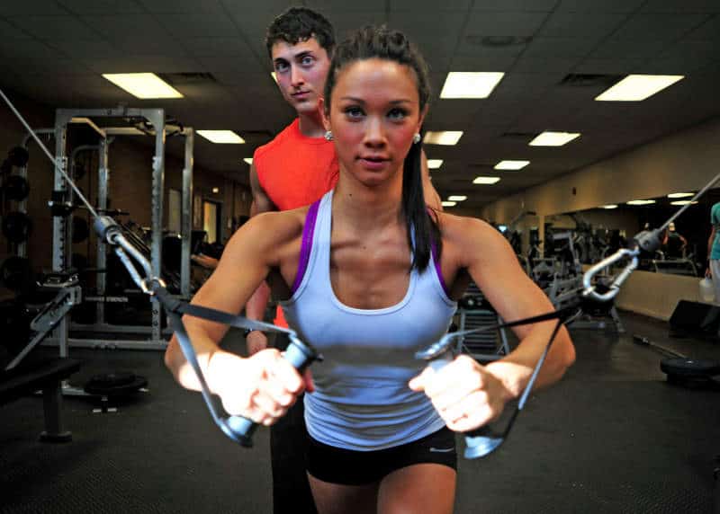 Woman doing chest flies