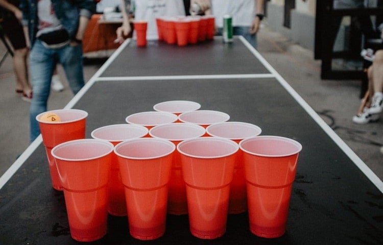 beer pong set up no island cup